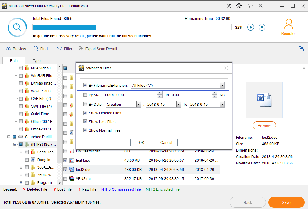 minitool data recovery registration 8.0